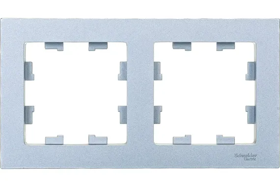 Рамка Systeme Electric ATLASDESIGN 2-постовая алюминий 36515