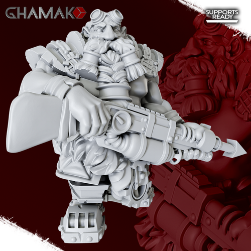 Grand Alliance Order  Kharadron Overlords Dwarf Дварф с гарпунной винтовкой миниатюра для dnd, днд, pathfinder, фентези, Настольная игра, НРИ, Варгейм, РПГ