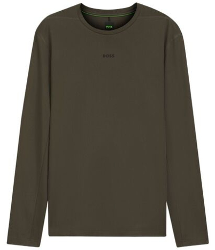 Мужская теннисная футболка BOSS Active Long Sleeve In Pointelle - open green