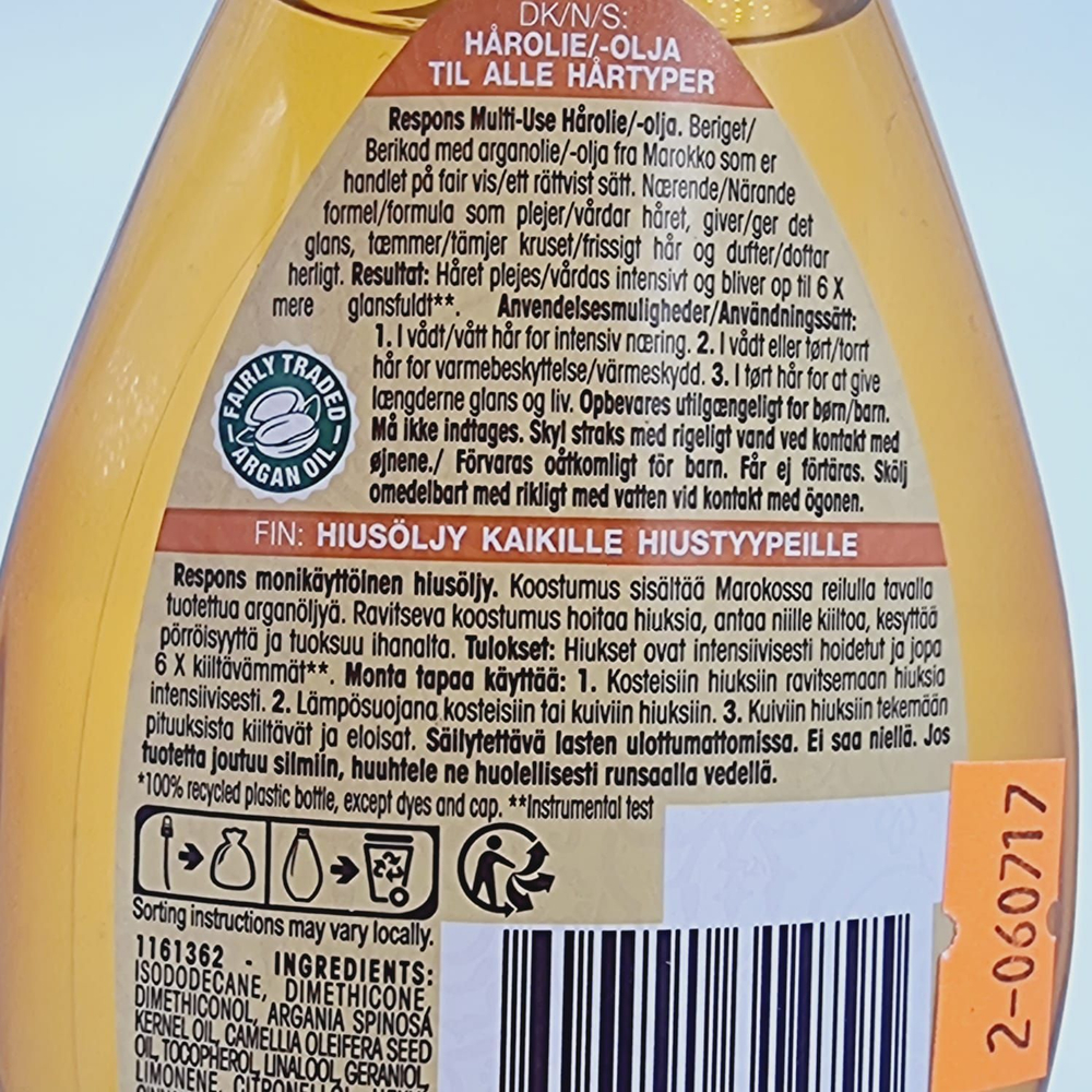 Garnier Respons Масло для волос Marvelous Oils масло арганы и камелии, 150 мл (из Финляндии)