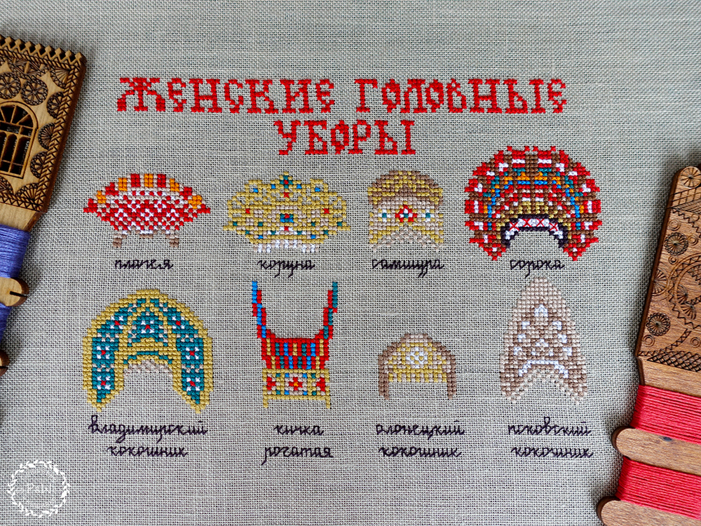 Сэмплер "Женские головные уборы"