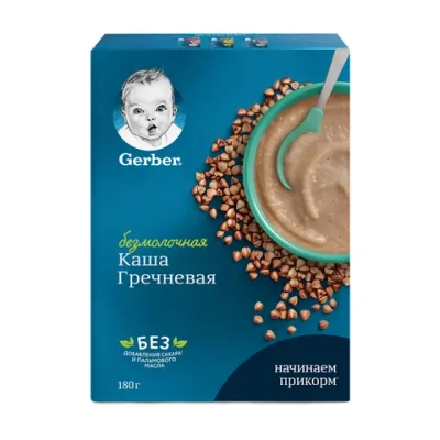 Каша Gerber безмолочная гречневая гипоаллергенная, с 4 мес., 180 г