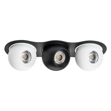 Комплект из светильников и рамки 3*LED 27W 4000K i637647464 чёрный/белый InteroBall Lightstar