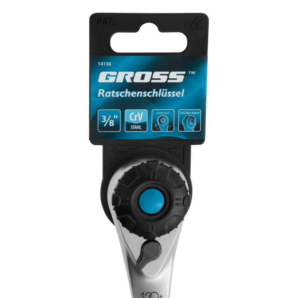 Ключ трещоточный, 120 зубьев, 3/8" Gross