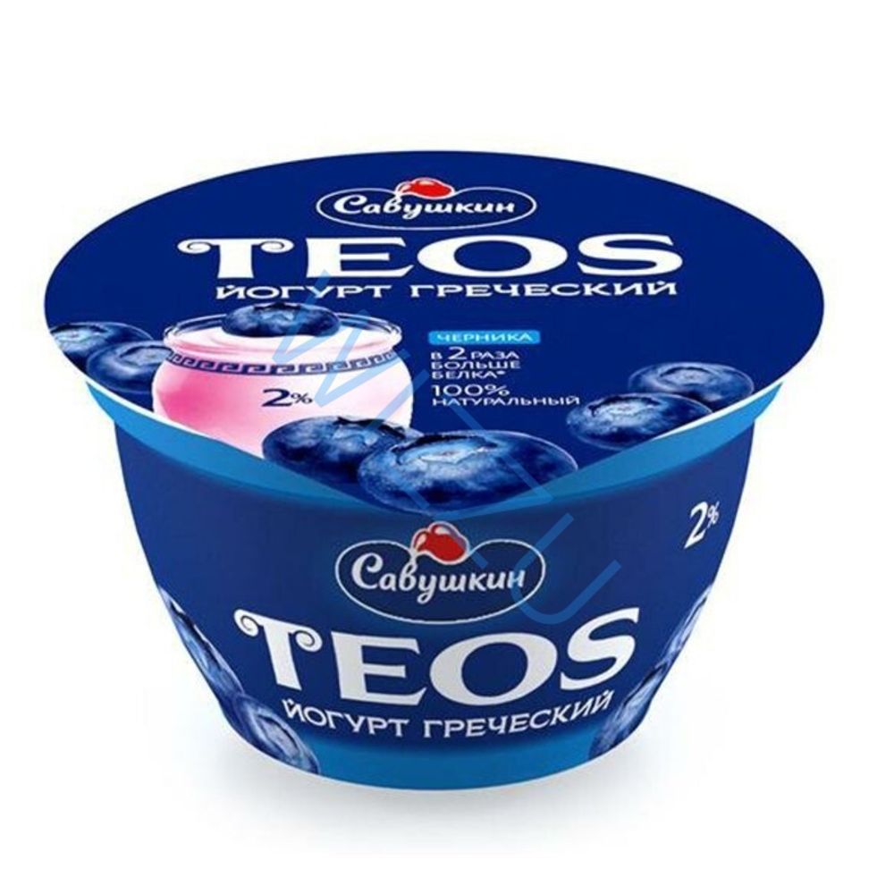 Йогурт Савушкин TEOS Греческий 2% 140г Черника