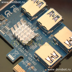 Разветвитель PCI-E 1x для 4 PCI-E 16x