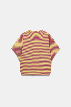 ZARA ФУТБОЛКА ОВЕРСАЙЗ В ПОЛОСКУ, ЖЕЛТЫЙ