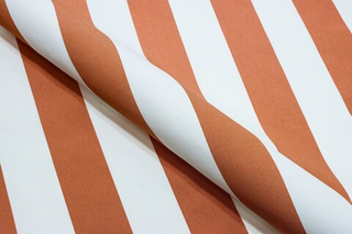 Уличная ткань Сан в полоску оранжево-белый / Sun stripe orange