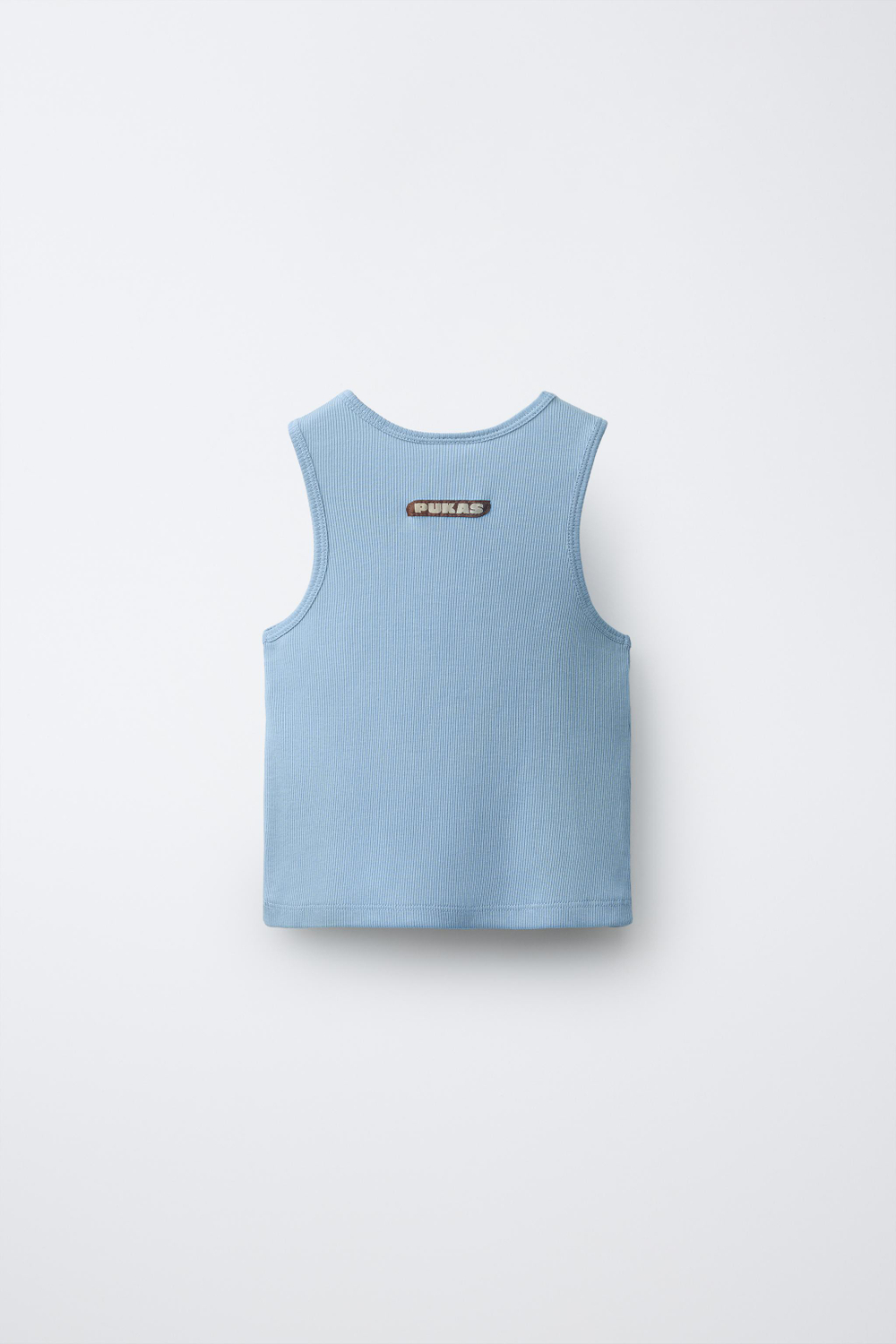ZARA ОДНОТОННЫЙ ТОП PUKAS SURF, ЛИНЯЛЫЙ СИНИЙ