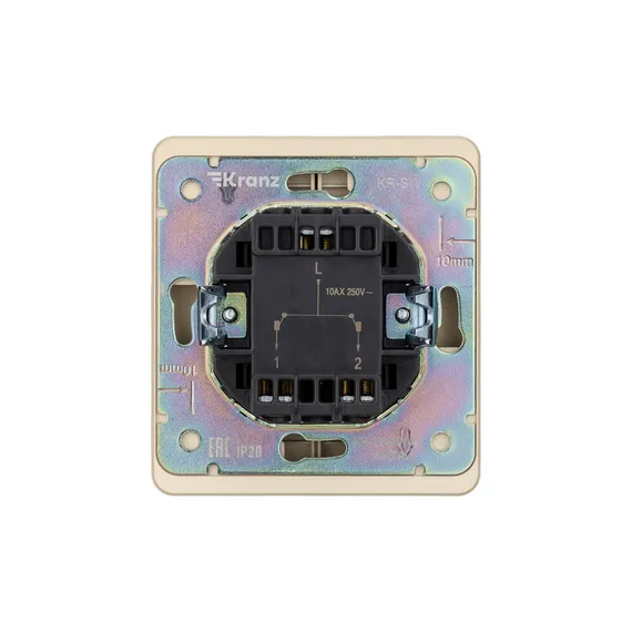 Выключатель двухклавишный с подсветкой KRANZ Miele Round Шелк KR-78-0714-7