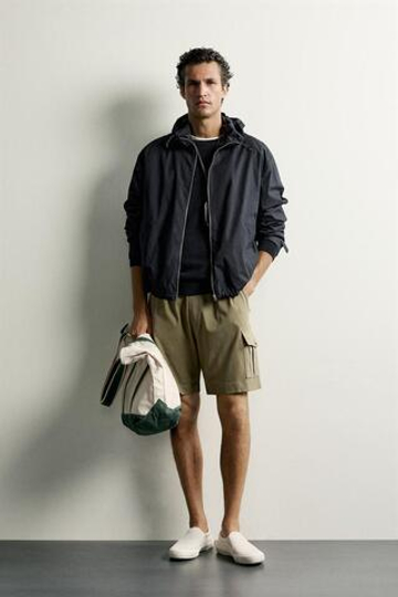 ZARA ШОРТЫ КАРГО REGULAR FIT, ХАКИ