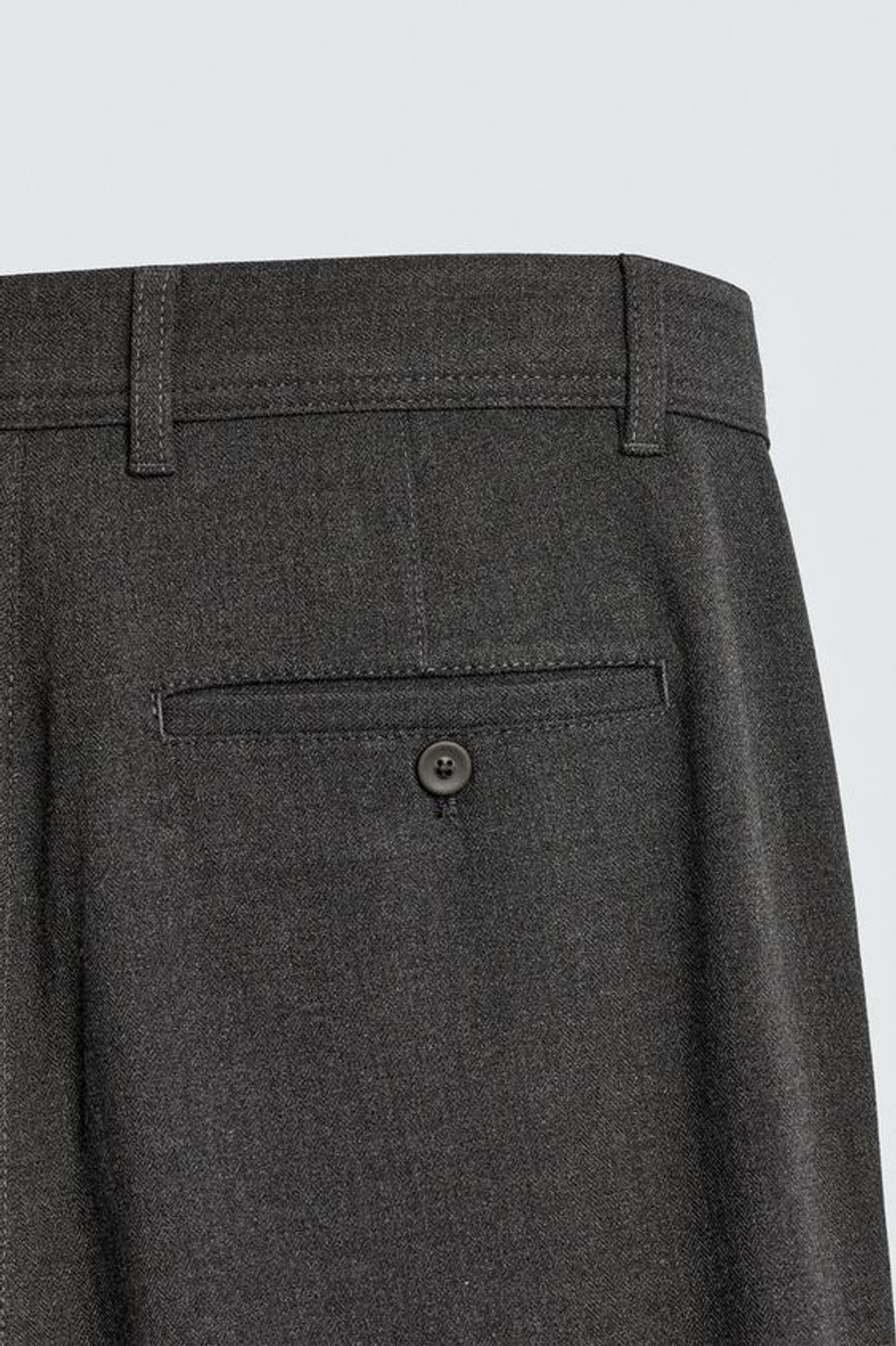 ZARA БРЮКИ ЧИНОС ИЗ КОМФОРТНОЙ РЕЛЬЕФНОЙ ТКАНИ, МАРЕНГО МЕЛАНЖ