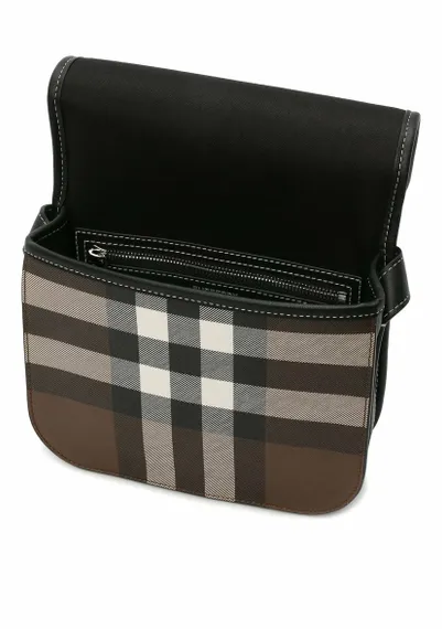 Сумка Burberry в клетку с кожаной отделкой