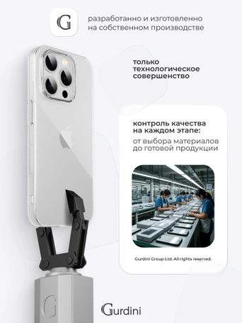 Чехол накладка Gurdini iPhone 13 Pro Max 6.7" плотный силикон 1,5 mm прозрачный