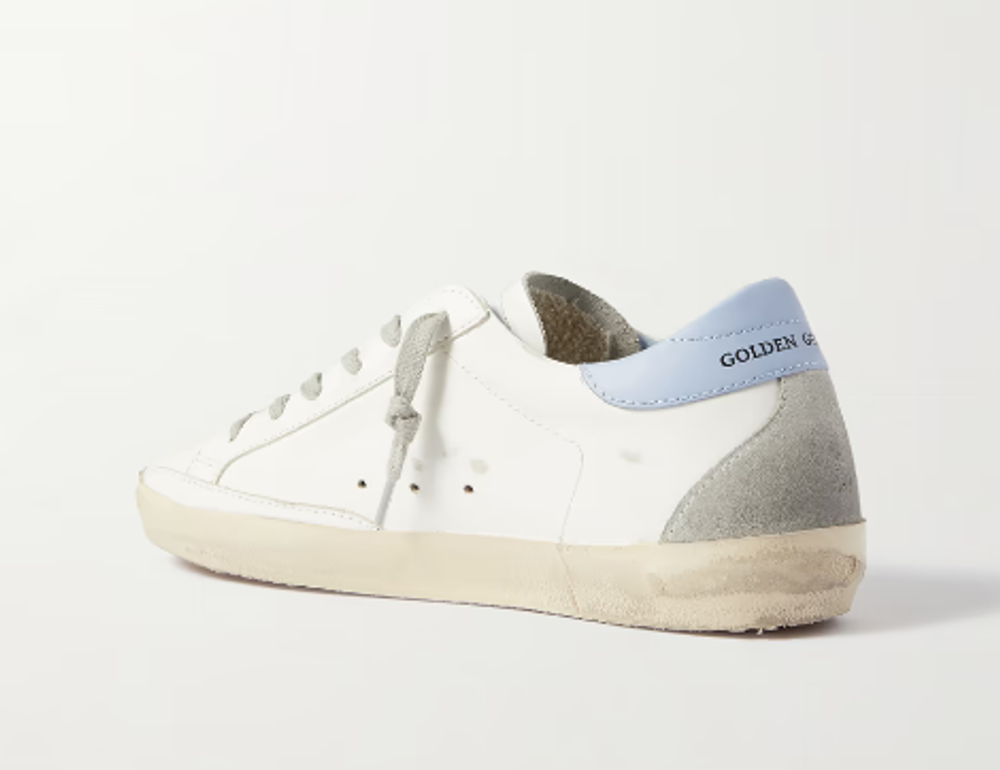 Кеды Женские GOLDEN GOOSE Superstar distressed leather and suede sneakers