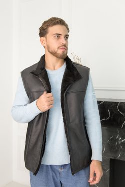 жилет из овчины мужской