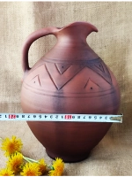 Глиняный кувшин Лекиф глазурь внутри