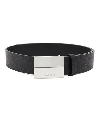 Кожаный ремень ADJ 2 FINISH PLAQUE PB 35MM Calvin Klein - черный(K50K510935)