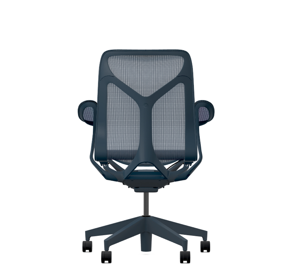 Кресло Herman Miller Cosm, средняя спинка, цвет Nightfall, подлокотники «лепестки» (Leaf)
