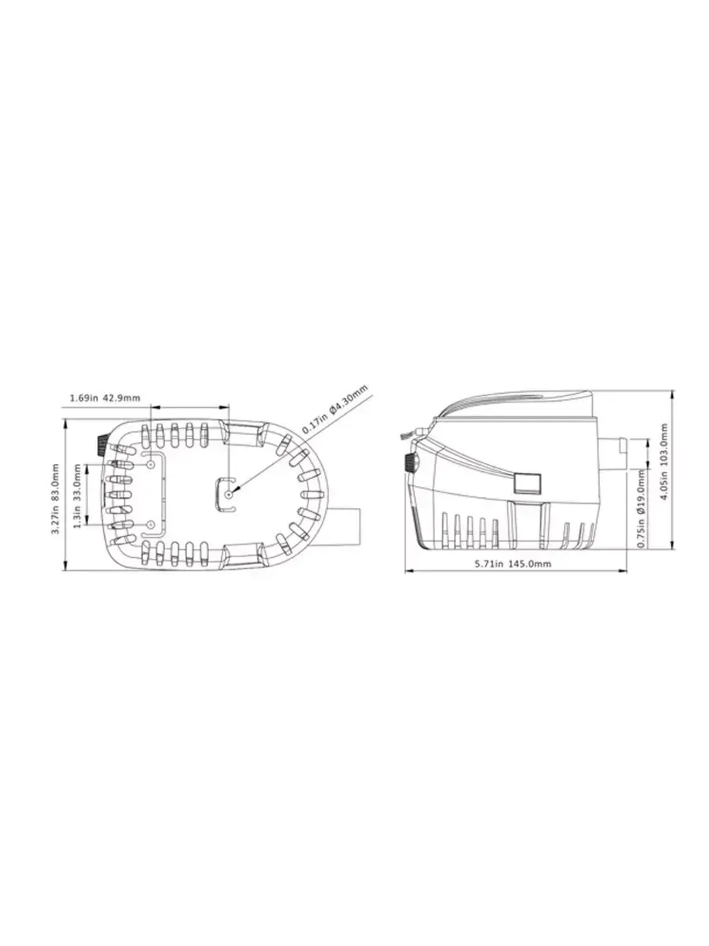 Помпа в/о 12B 600GPH auto (920(1м)-2108 л/ч)