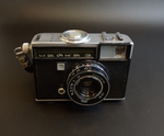 Фотоаппарат шкальный полуформатный "Чайка 3" с объективом Индустар-69 2.8/28 в чехле, металл, пластик, стекло, кожа, Белорусское оптико-механическое объединение (БелОМО), СССР, 1973 г.