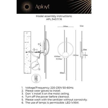 Светильник настенный (Бра) LED 16W 3000K APL.340.11.16 латунь Veronik Aployt