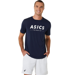 Мужское теннисное поло ASICS Court GPX Tee T-Shirt Men - Dark Blue, White