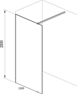 Душевая перегородка Ravak Walk-In Wall 150 GW9WP0300Z1 профиль Черный стекло Transparent