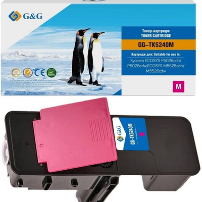 Тонер-картридж G&G, аналог Kyocera TK-5240M для Ecosys M5526/P5026 пурпурный (3k)