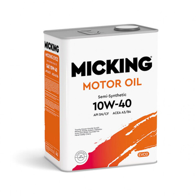 Масло моторное Micking 10w-40 EVO2 SN/CF A3/B4, 4л п/синт.