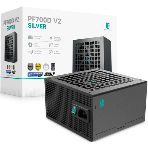 Блок питания DeepCool 700W GAMERSTORM PF700D V2 SILVER, 120 мм, 80 PLUS Silver (PF700D-HF0B-WGEU-V2)