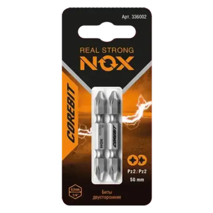 Набор бит двухсторон. PZ 2х50мм, 2шт карта NOX COREBIT SET2 336002