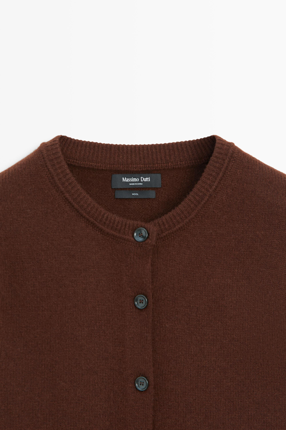 Massimo Dutti Короткий кардиган из 100% шерсти, гранатовый