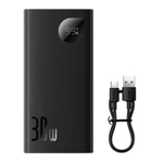 Внешний аккумулятор повербанк чёрный Power Bank 10000mAh 30W BASEUS PPADM2-10