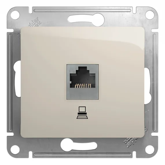 Розетка компьютерная RJ45 Cat 5e Systeme Electric Glossa Молочный GSL000981K