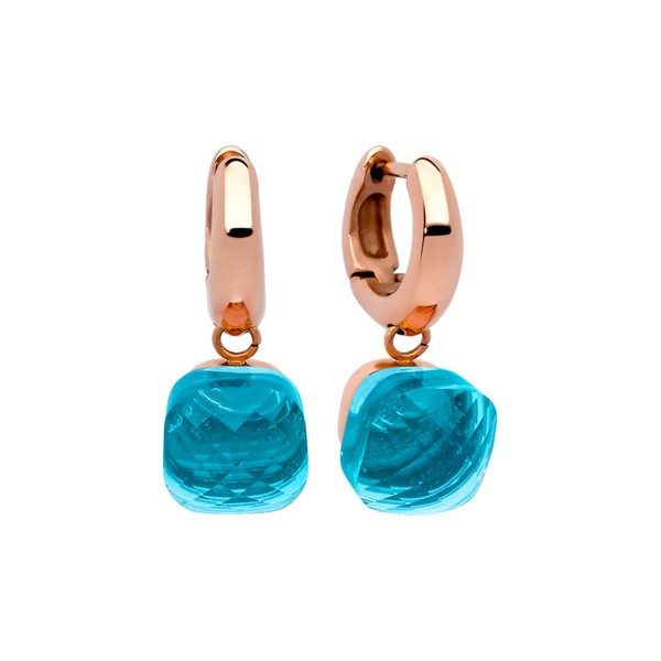 Серьги Qudo Firenze dark aquamarine 300170 BL/RG