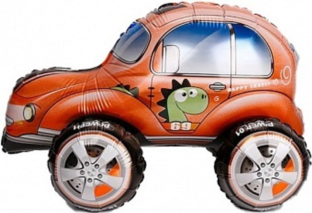 Шар 3D Фигура Маленький автомобиль Красный (23''/58 см)
