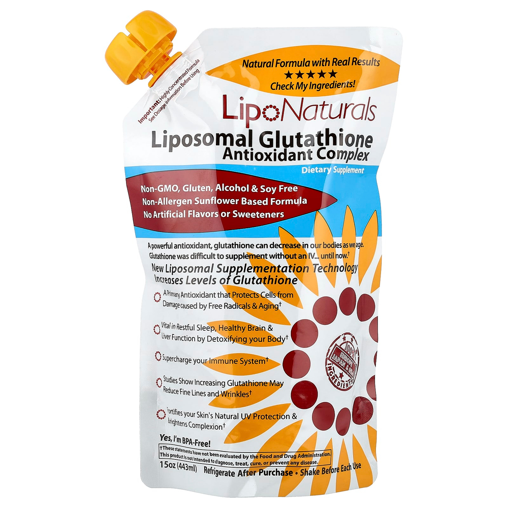 Lipo Naturals, Антиоксидантный комплекс - липосомальный глютатион с сетрией, 15 ж. унц. (443 мл)