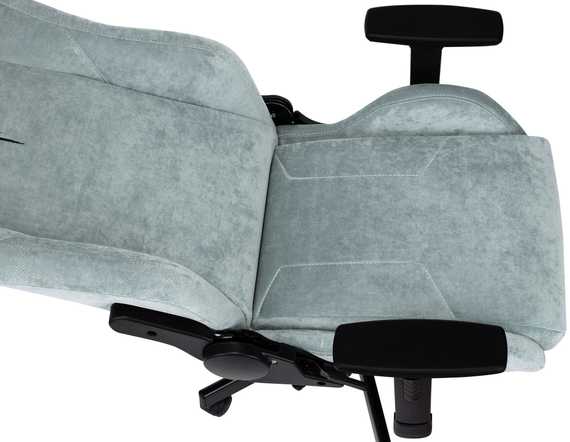 Кресло игровое Knight N1 Fabric серо-голубой Light-28 с подголов. крестов. металл