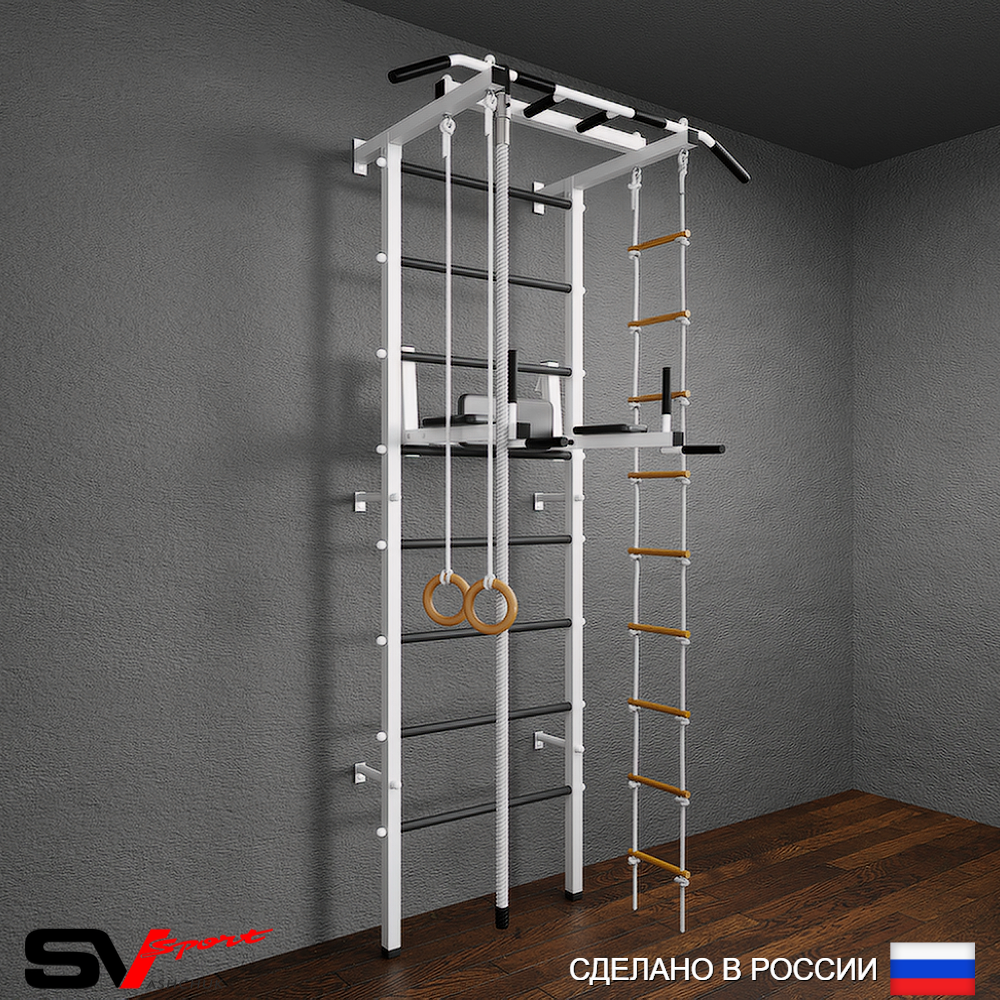 кШведская стенка Sv Pro 803 (Турник Pro/Брусья/стойка/Канат/Кольца/Лестница)
