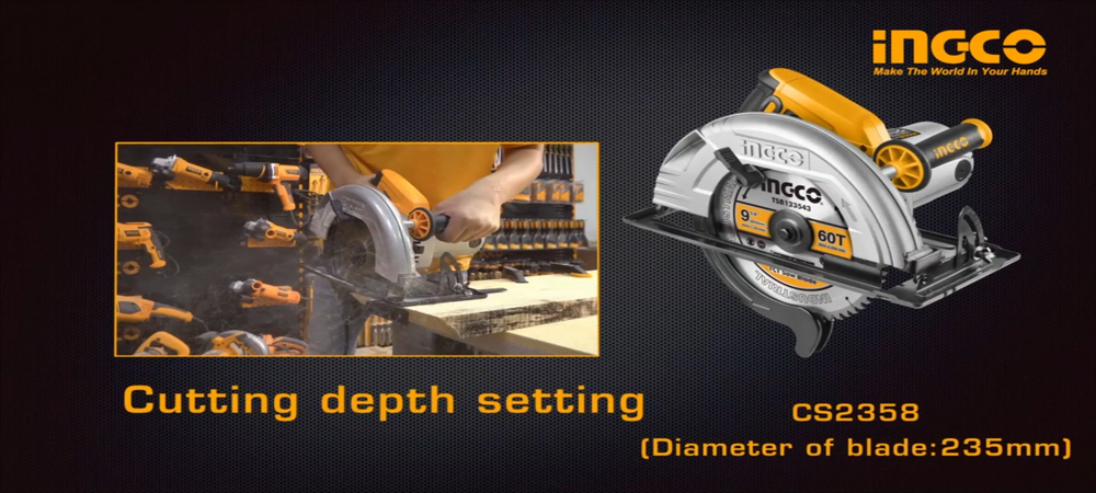Циркулярная пила INGCO CS2358 INDUSTRIAL 235х25.4 мм 2,2 кВт