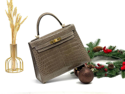 Сумка Hermes из кожи крокодила 28 см