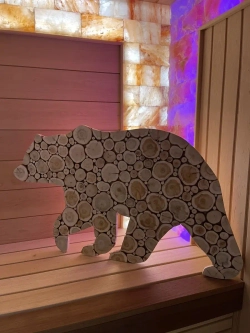 Панно из можжевельника Медведь 100х50 см (на лево)