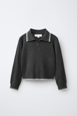 ZARA СВИТЕР С ЗАСТЕЖКОЙ-МОЛНИЕЙ, СЕРЫЙ