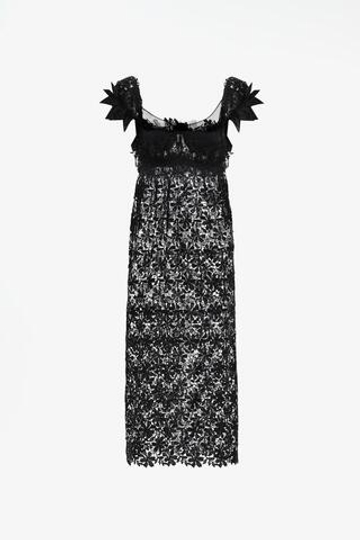 ZARA X JOHN GALLIANO ПЛАТЬЕ МИДИ С КОРОТКИМИ РУКАВАМИ, ЧЕРНЫЙ