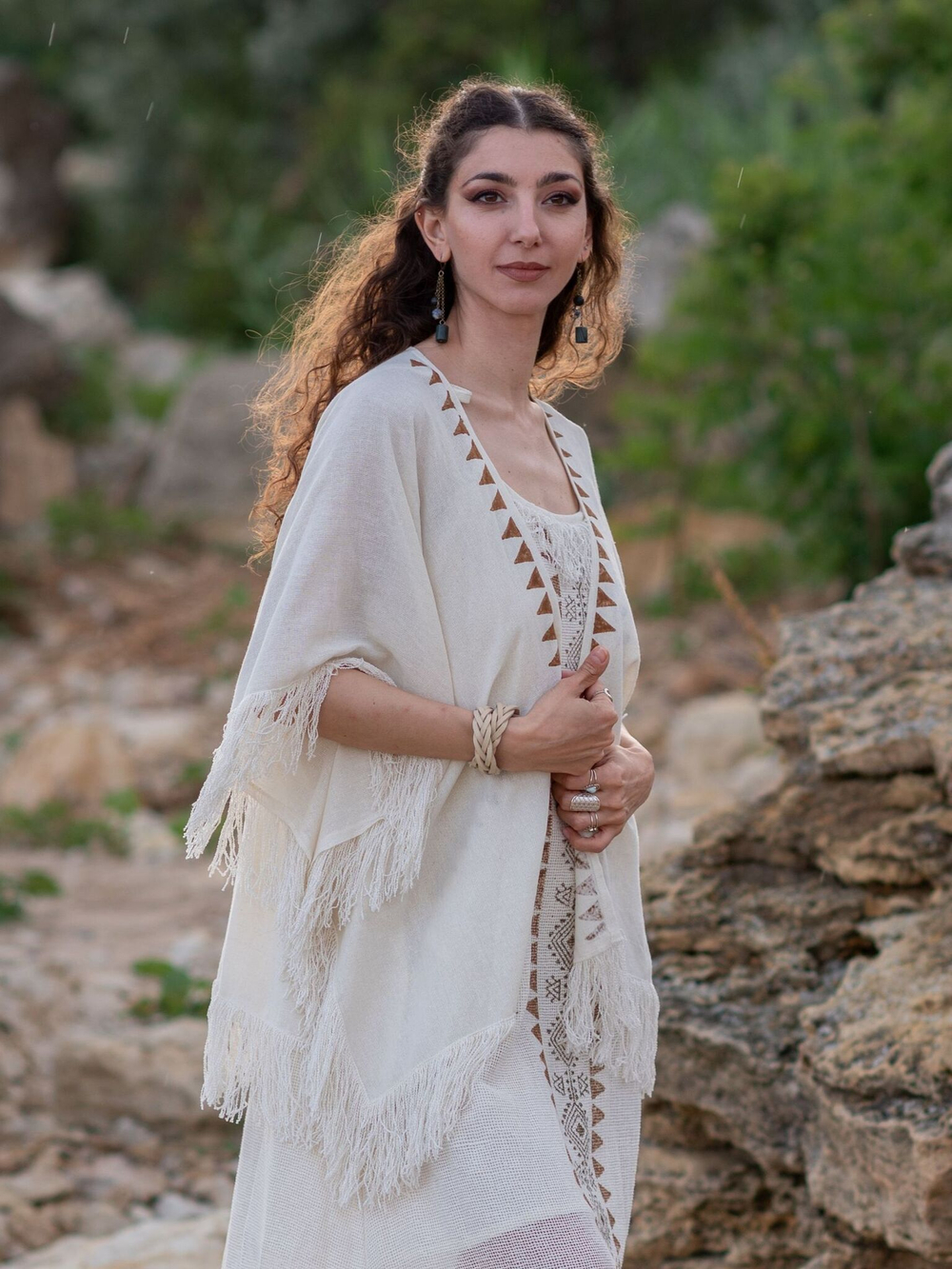 Накидка короткая с бахромой Tribal