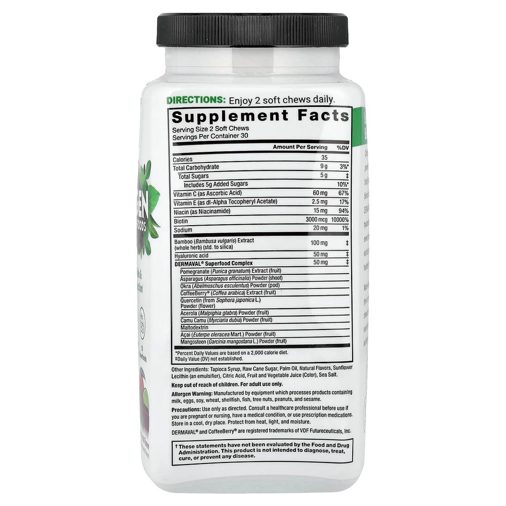 Force Factor, Суперпродукты для повышения уровня коллагена, тропические фрукты, 60 жевательных таблеток