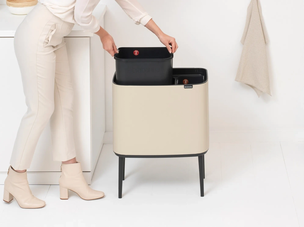 Brabantia Контейнер для мусора Bo Touch 11+23 л бежевый EAN 8710755201585