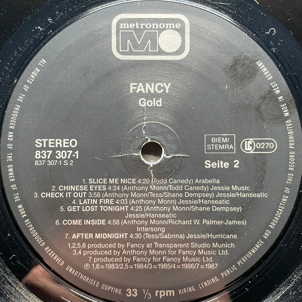 Fancy ‎– Gold (Германия 1988г.)