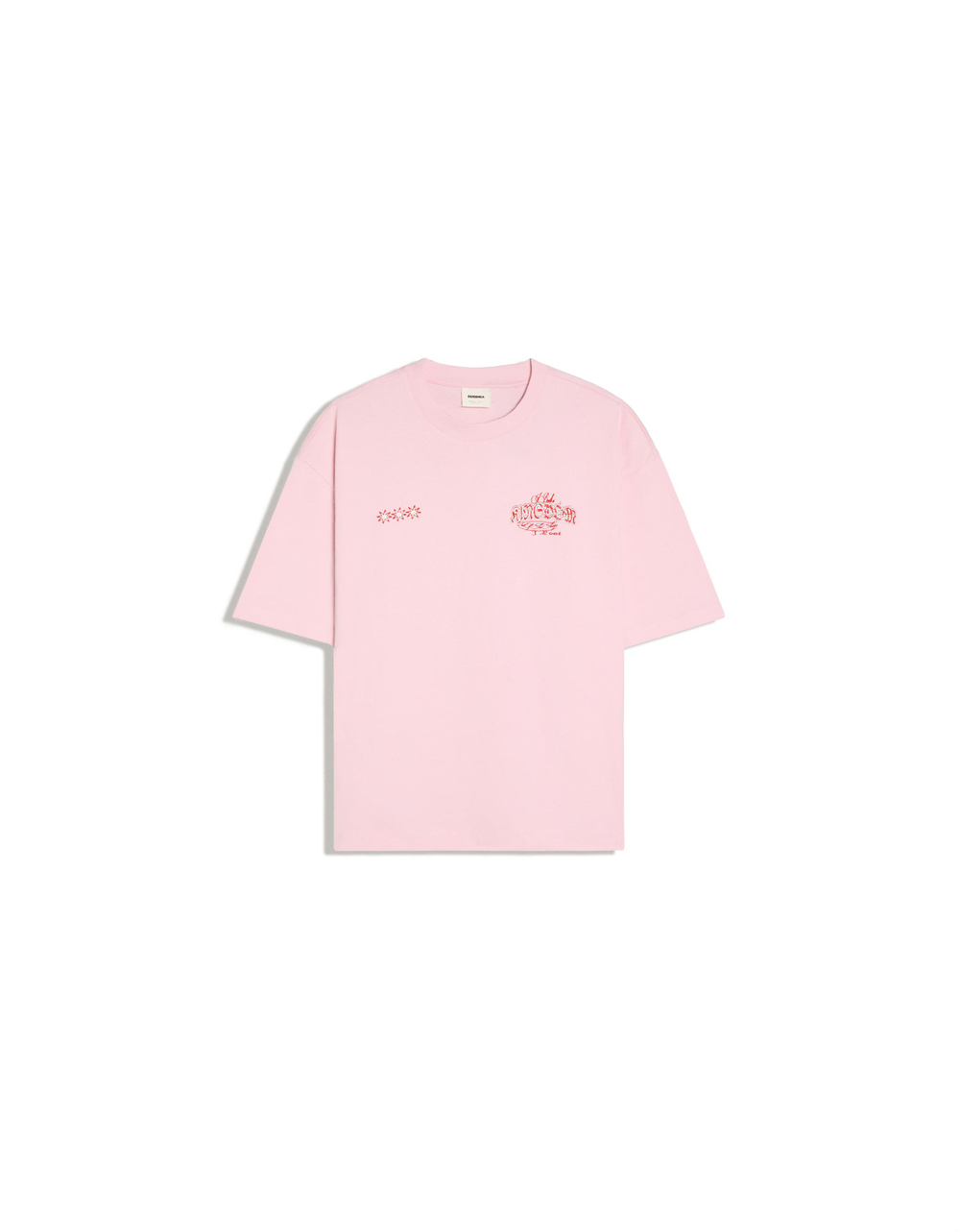 Мужская футболка boxy fit с принтом, арт. 2929/538 - BERSHKA